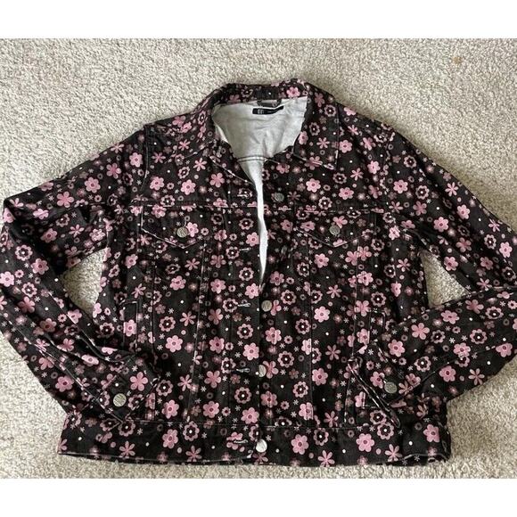 ASOS Reclaimed Vintage Floral Jean Jacket Size 10 - Picture 3 of 5